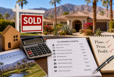 Desert home closing paperwork scene