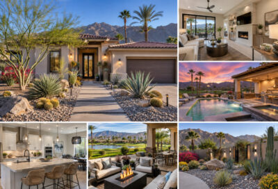 Luxury desert home lifestyle collage